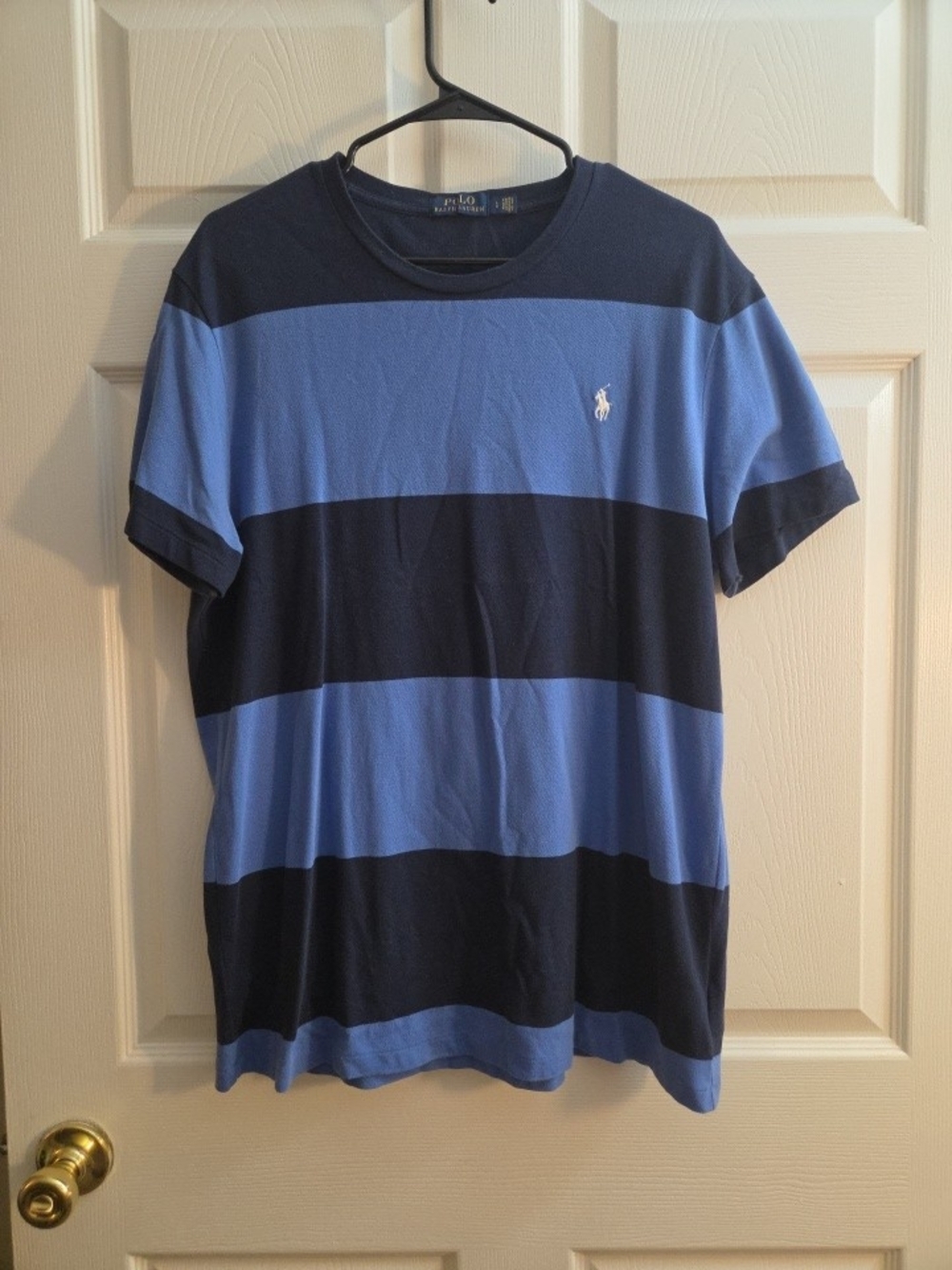 Ralph Lauren Blue & Navy Horizontal Stripe Polo Tee